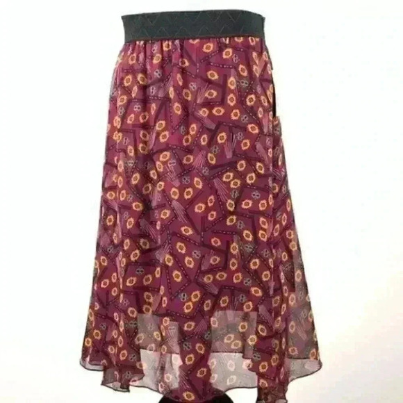 Lularoe Lola skirt M 8-10 chiffon elastic waist - Picture 2 of 10